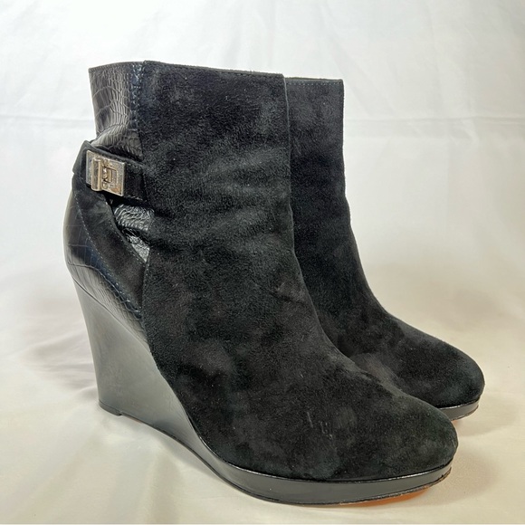 Cole Haan Martina Leather Wedge Platform Ankle Boots Booties Size 9 - Picture 3 of 16